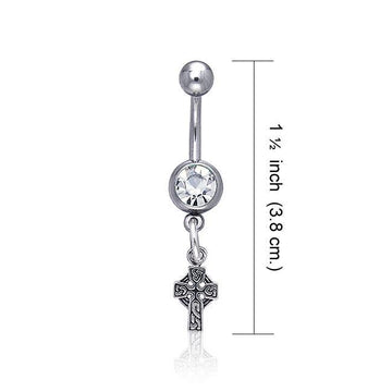 Celtic Cross & Gem Belly Button Ring TBJ012 - Jewelry